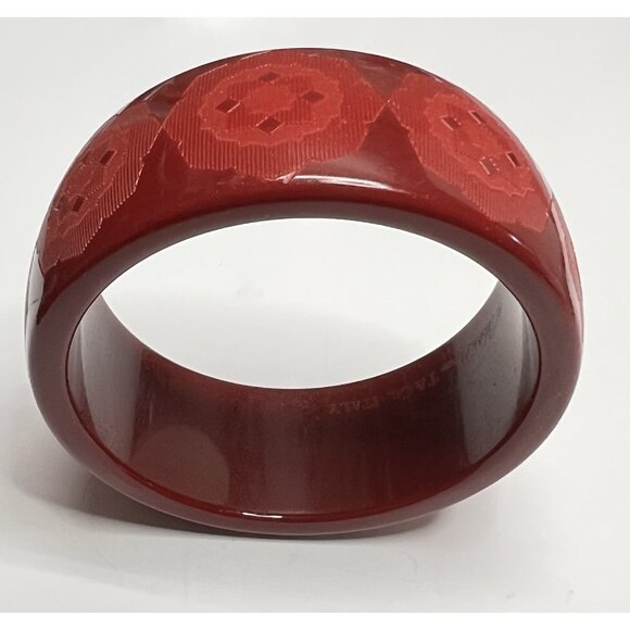 Tiffany & Co. Paloma Picasso Red Wide Bangle Resin Zellige Bracelets 7 1/2" - Picture 3 of 11